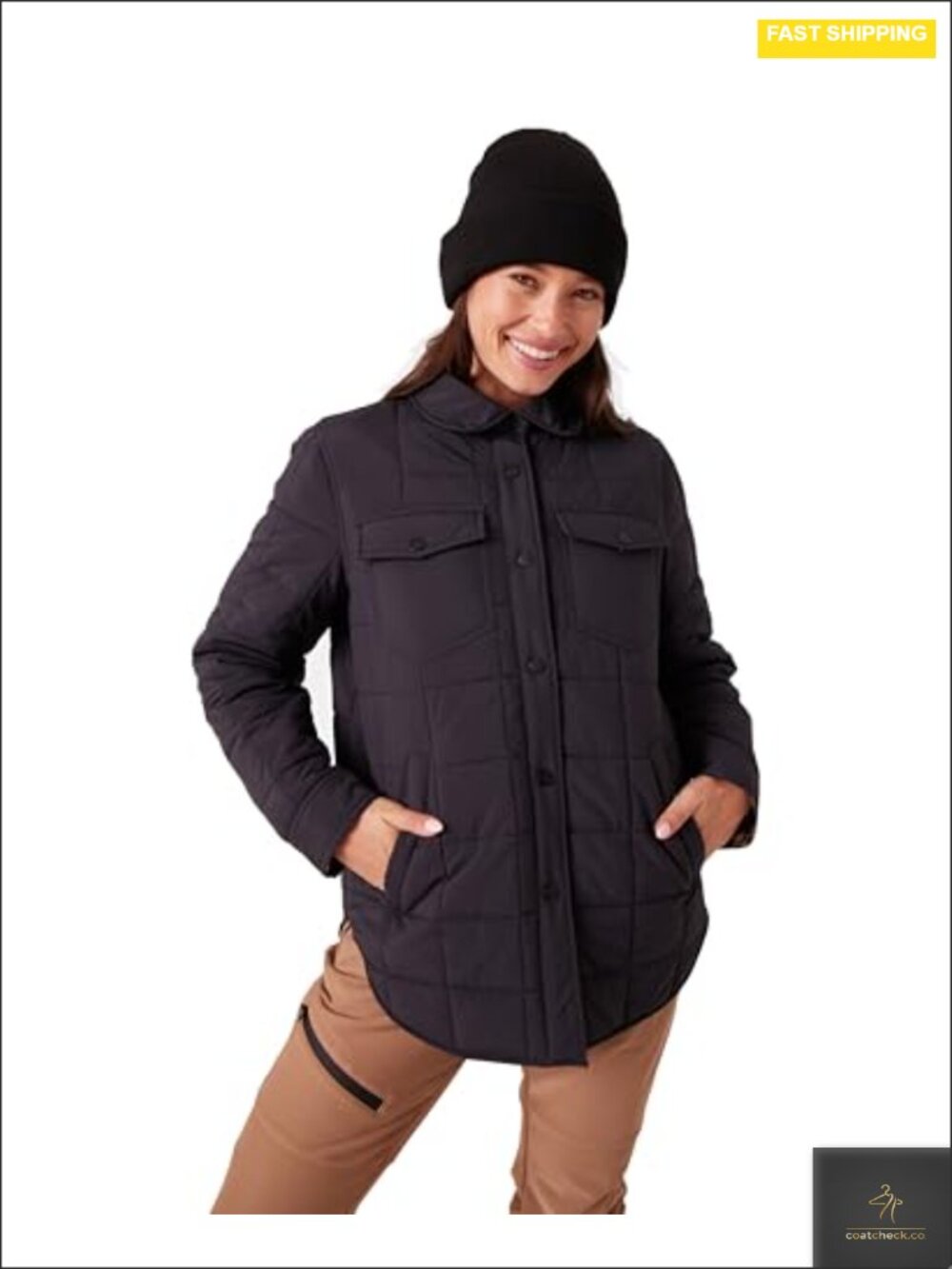 Roxy Women's Reversible Quilted Shacket Jacket Primaloft Insulated Oversized